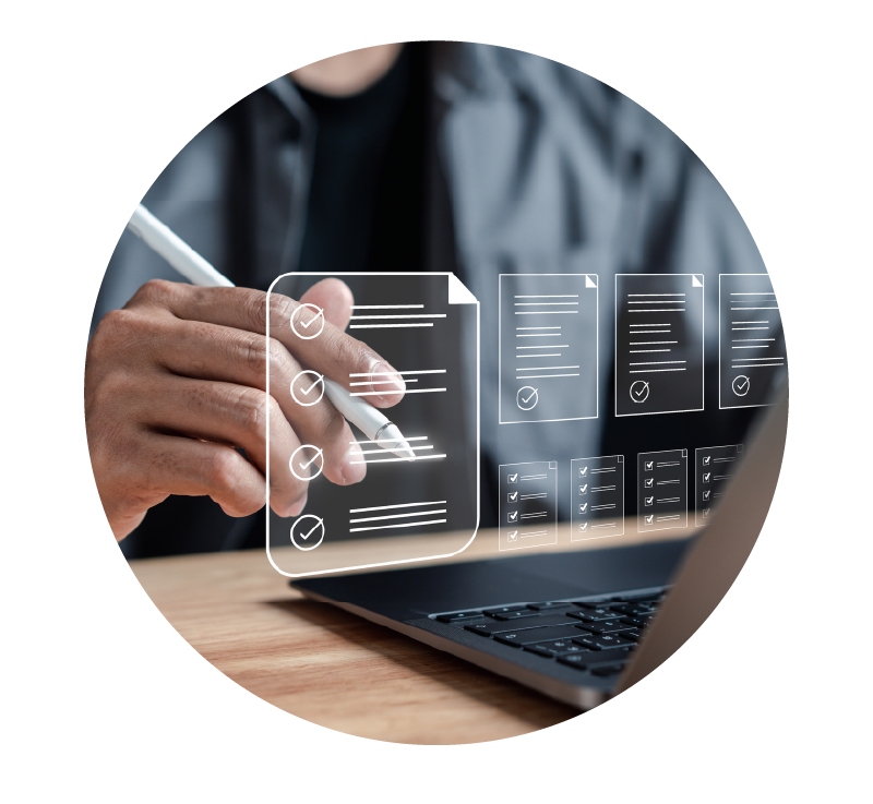 image of various icons regarding data and reporting | Higher Ed Marketing & Student Search Services | enrollmentFUEL