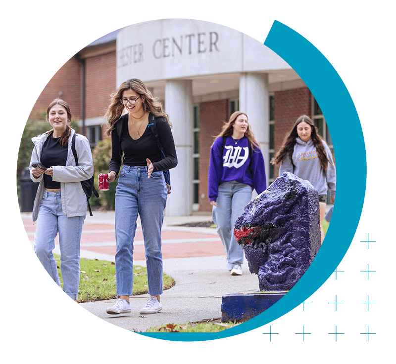 Higher Ed Marketing & Student Search Services | enrollmentFUEL | image of female college students walking across campus together